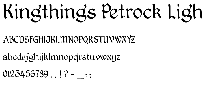 Kingthings Petrock Light font